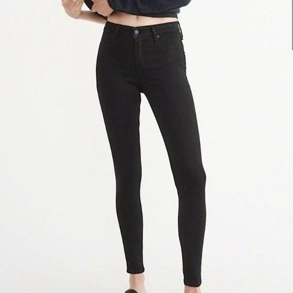 Abercrombie & Fitch Low Rise Black Jeans Sz. 27 - Picture 1 of 9